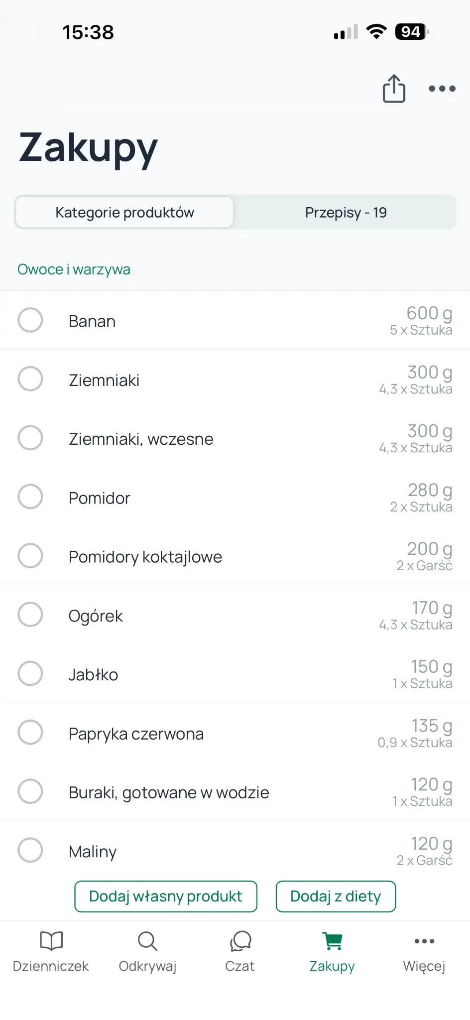 Automatyczna lista zakupów